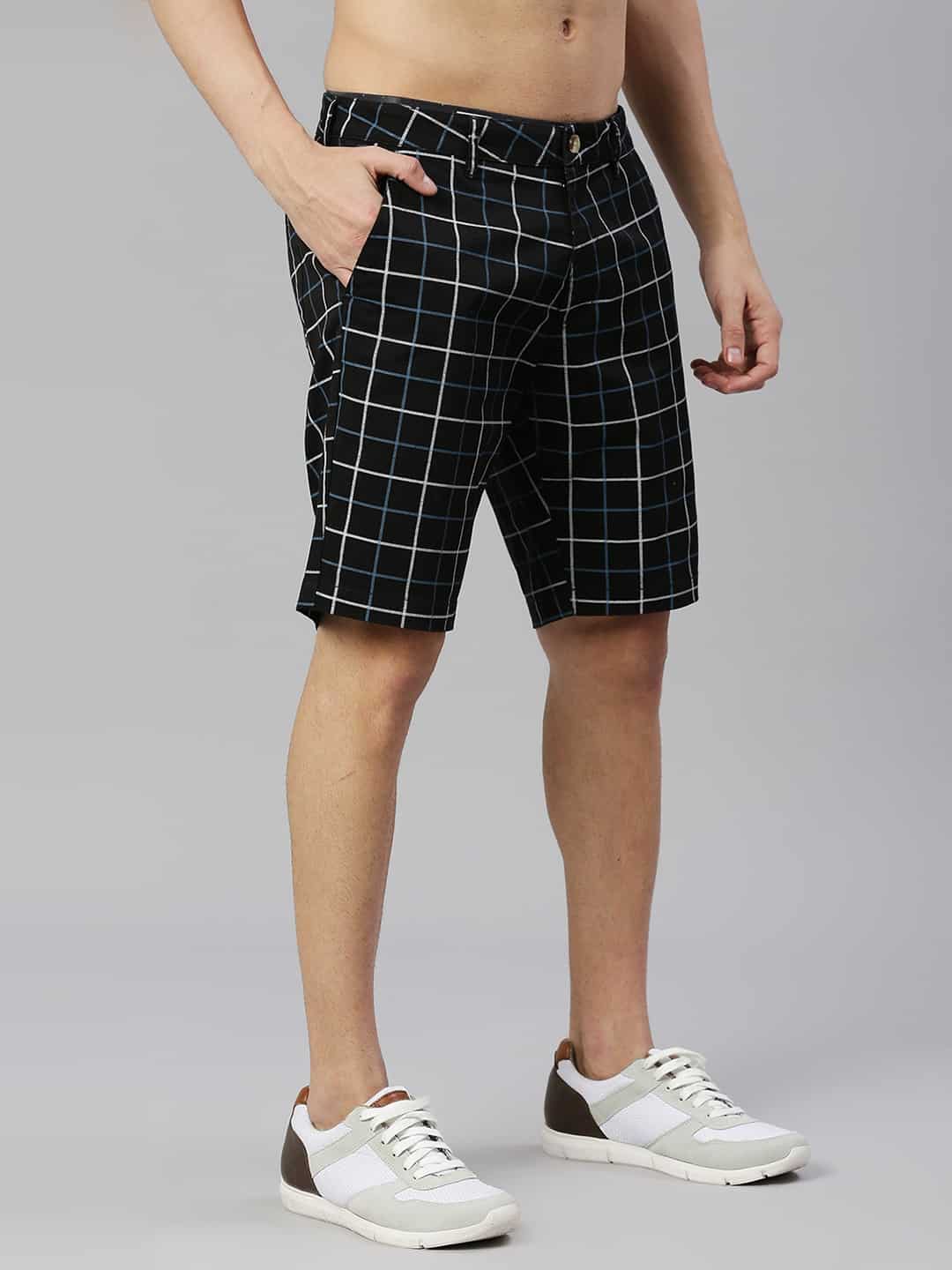 Thomas Scott Men Checked Slim Fit Regular Shorts