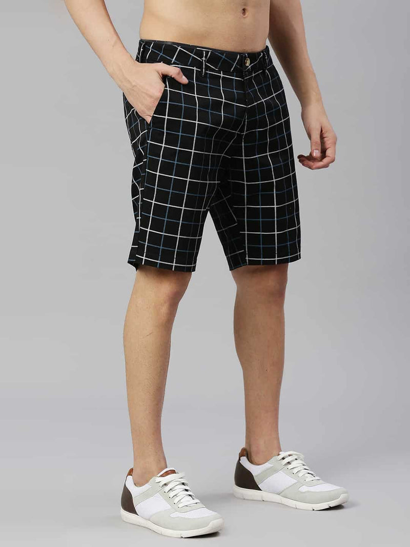 Thomas Scott Men Checked Slim Fit Regular Shorts