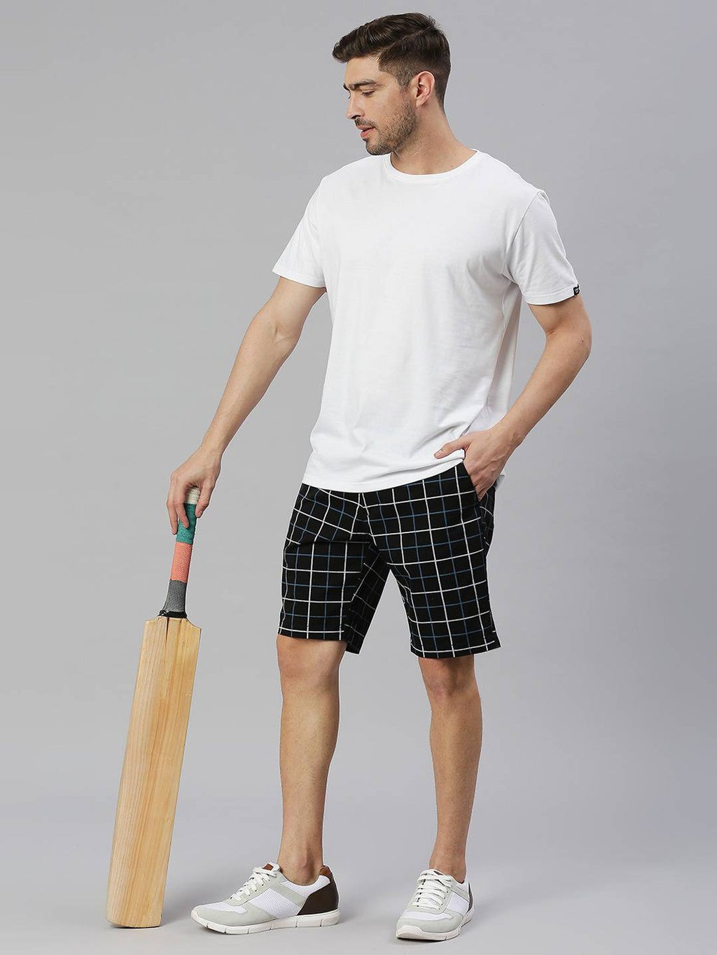 Thomas Scott Men Checked Slim Fit Regular Shorts