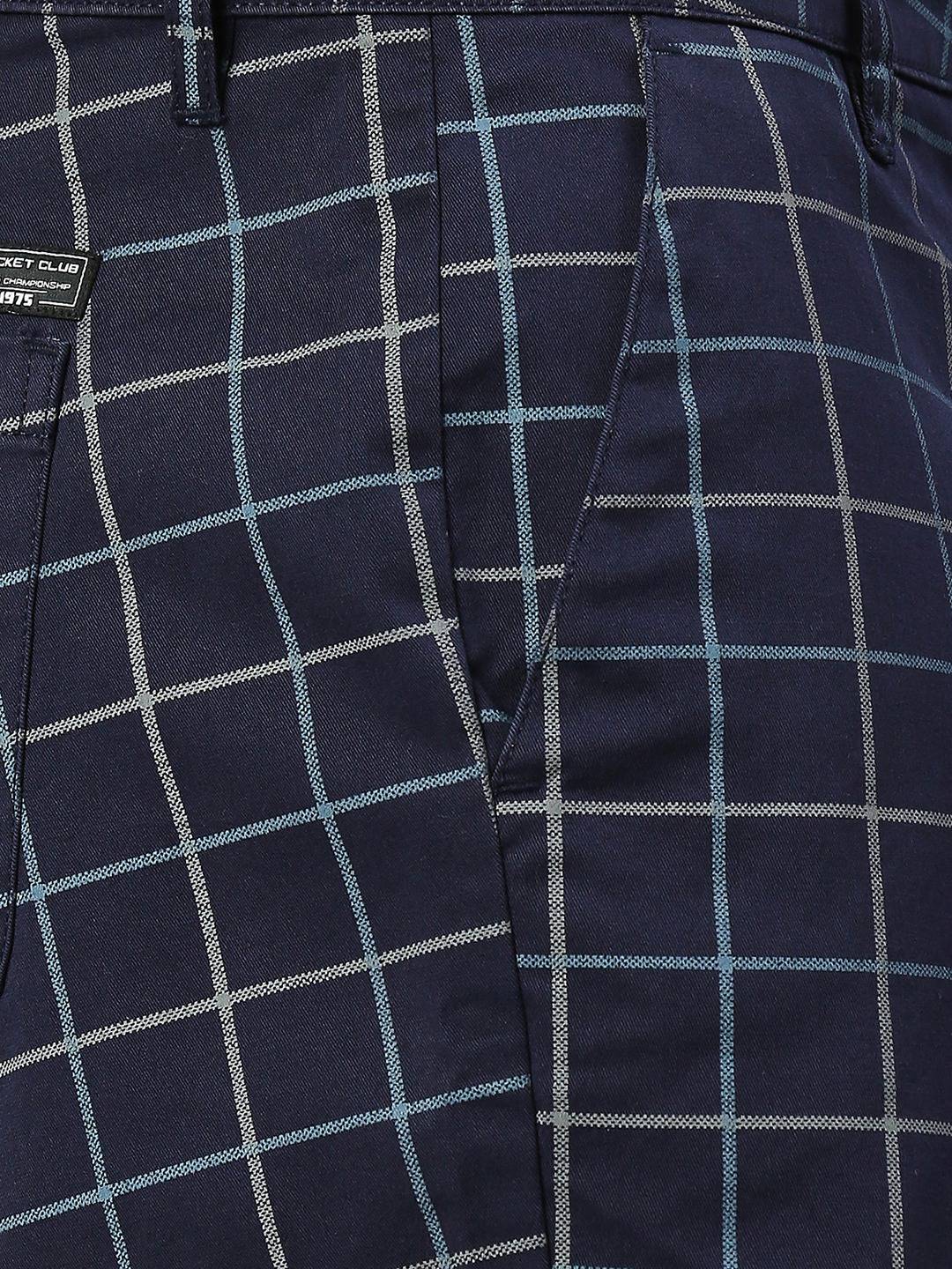 Thomas Scott Men Checked Mid-Rise Slim Fit Sports Shorts