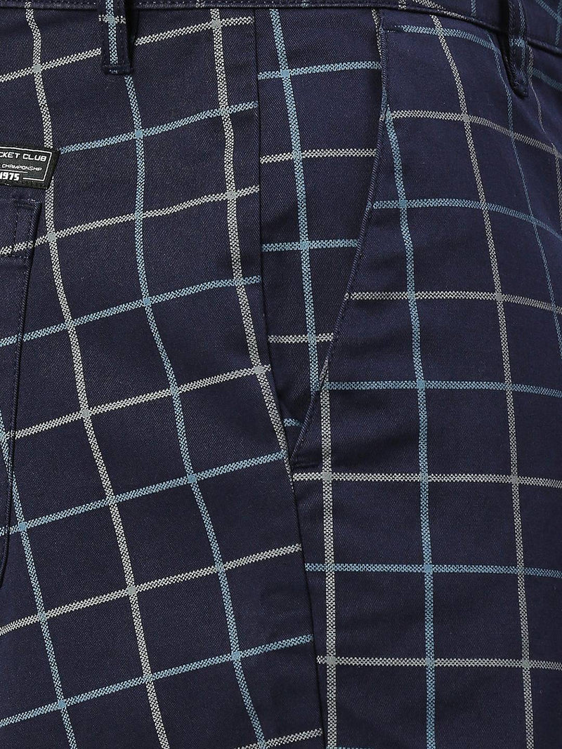 Thomas Scott Men Checked Mid-Rise Slim Fit Sports Shorts