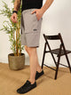 Grey Solid Regular Fit Mid-Rise Shorts For Men