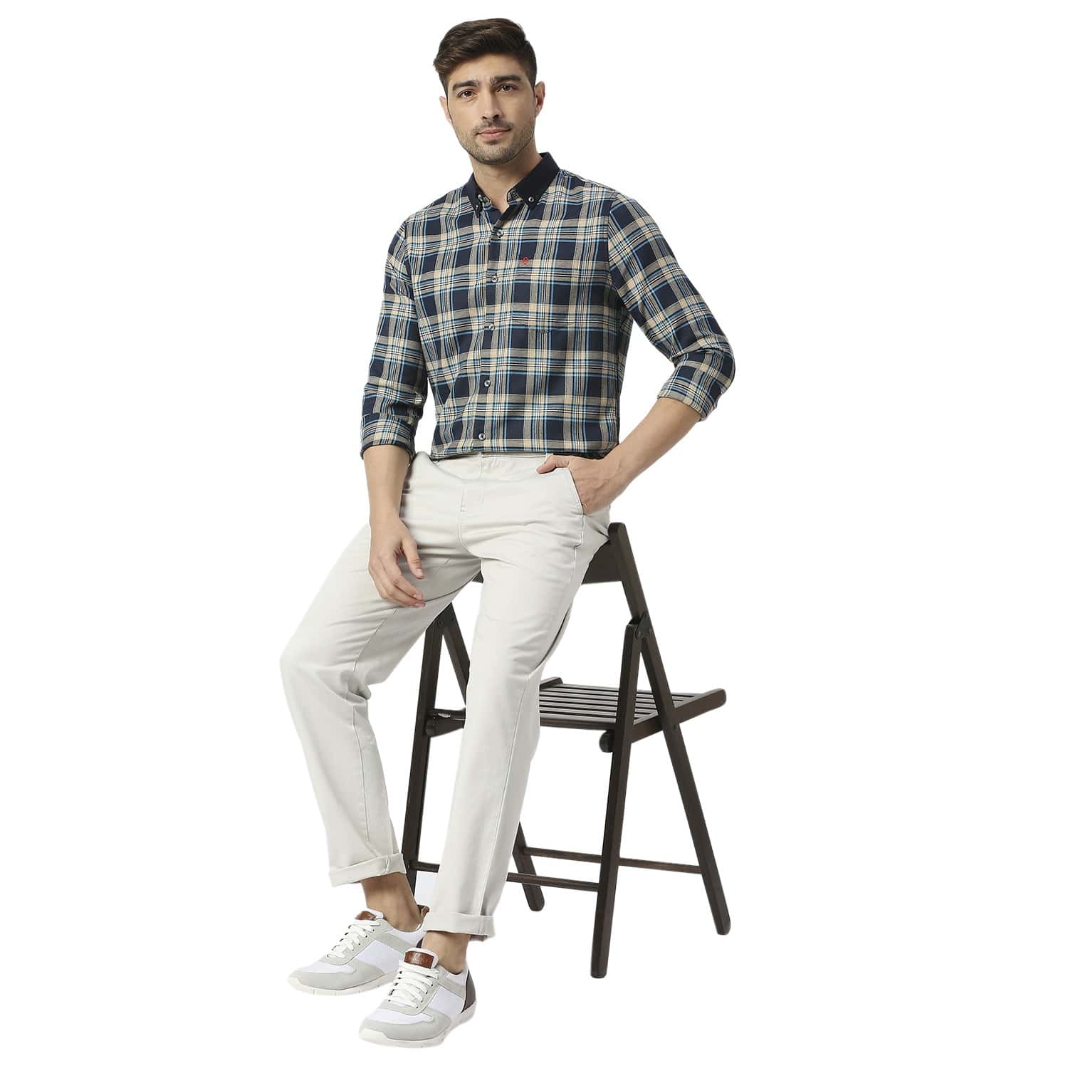 Thomas Scott Men Cricket Club Classic Easy Wash Regular Trousers