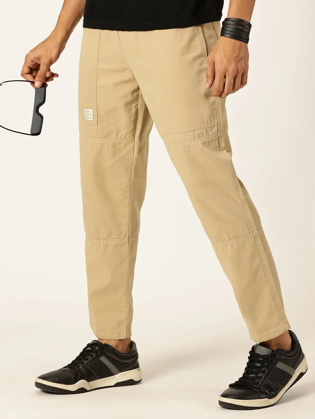 Thomas Scott Men Relaxed Loose Fit Mid-Rise Pure Cotton Easy Wash Trousers