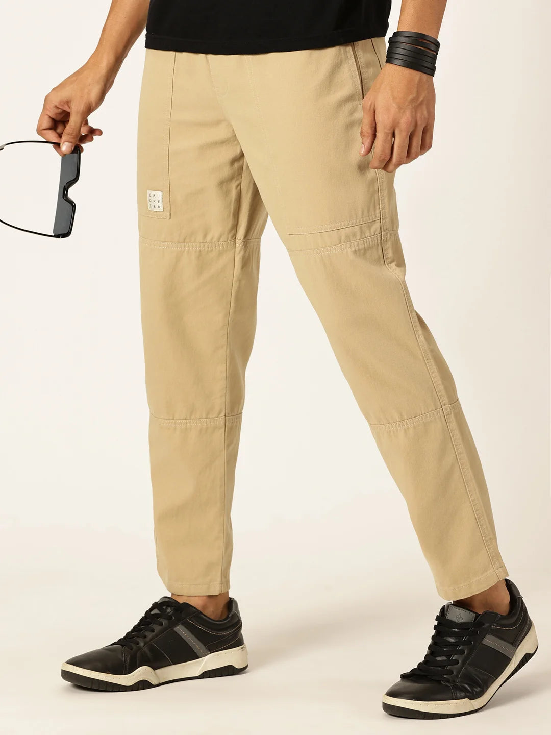 Thomas Scott Men Relaxed Loose Fit Mid-Rise Pure Cotton Easy Wash Trousers