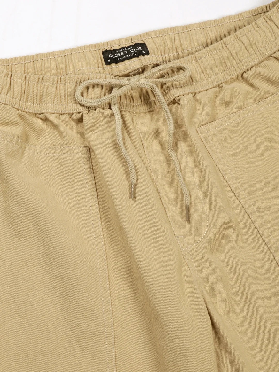 Thomas Scott Men Relaxed Loose Fit Mid-Rise Pure Cotton Easy Wash Trousers