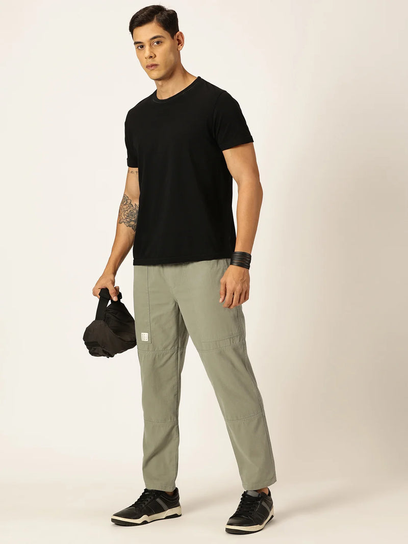 Thomas Scott Men Relaxed Loose Fit Mid-Rise Pure Cotton Easy Wash Trousers