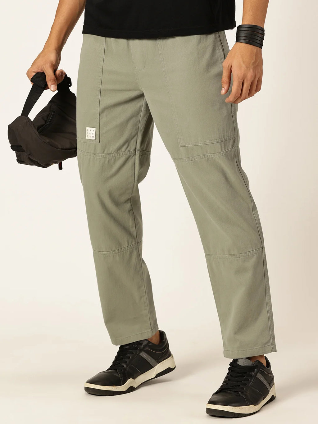 Thomas Scott Men Relaxed Loose Fit Mid-Rise Pure Cotton Easy Wash Trousers
