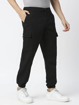 Thomas Scott Men Comfort Mid-Rise Easy Wash Cargo Trousers