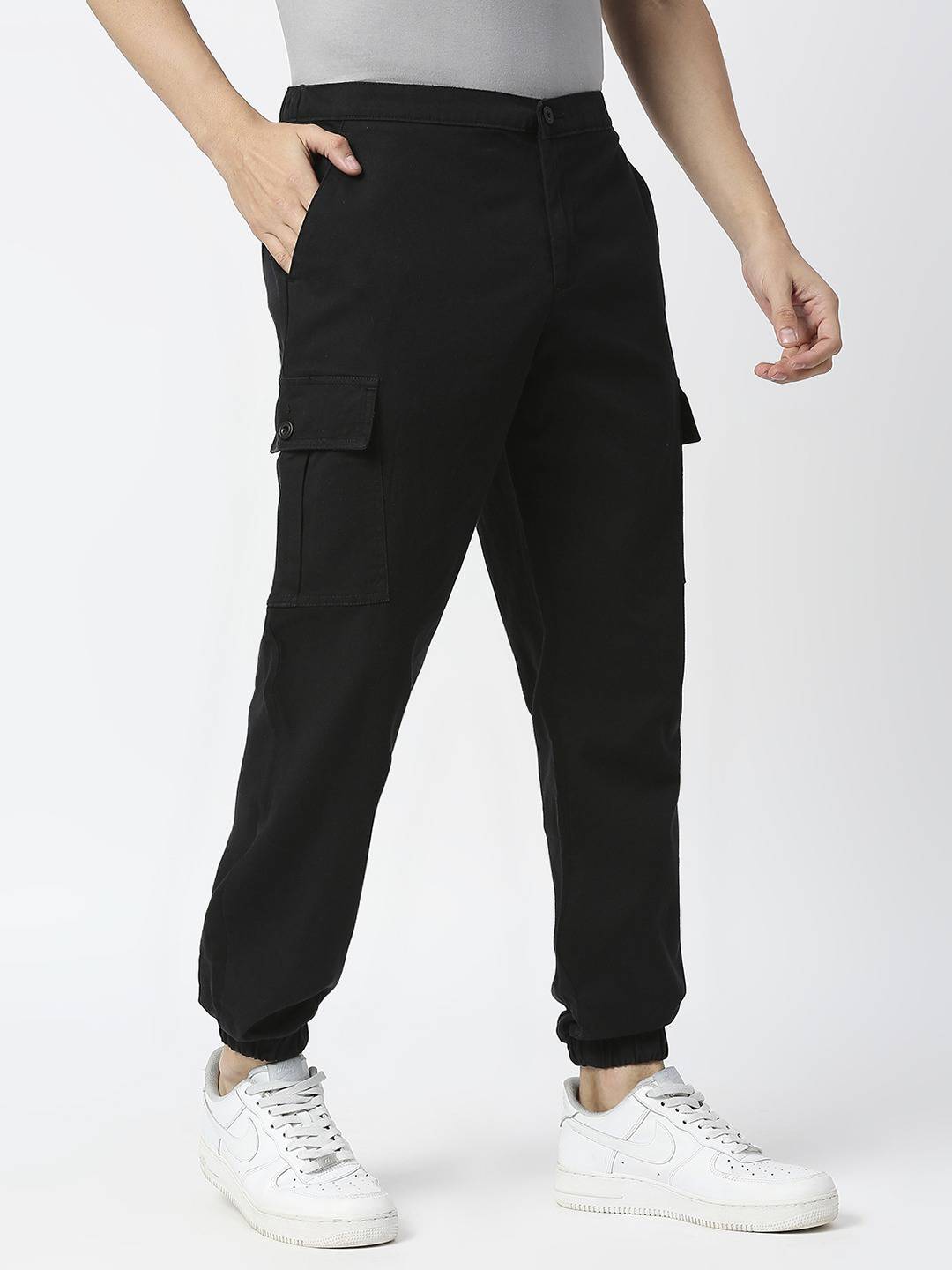 Thomas Scott Men Comfort Mid-Rise Easy Wash Cargo Trousers