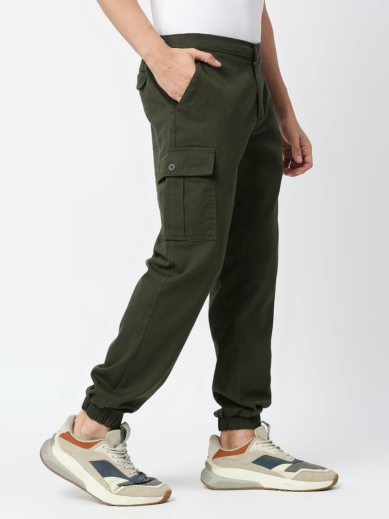 Thomas Scott Men Comfort Mid-Rise Easy Wash Cargo Trousers