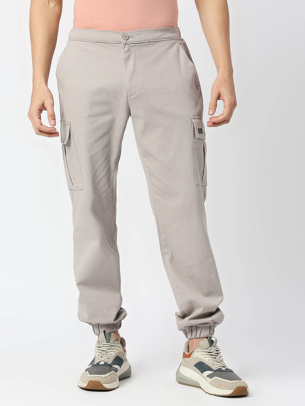Thomas Scott Men Comfort Mid-Rise Easy Wash Cargo Trousers