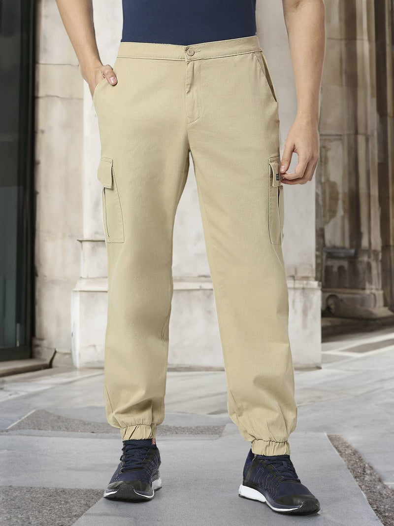 Thomas Scott Men Comfort Mid-Rise Easy Wash Cargo Trousers