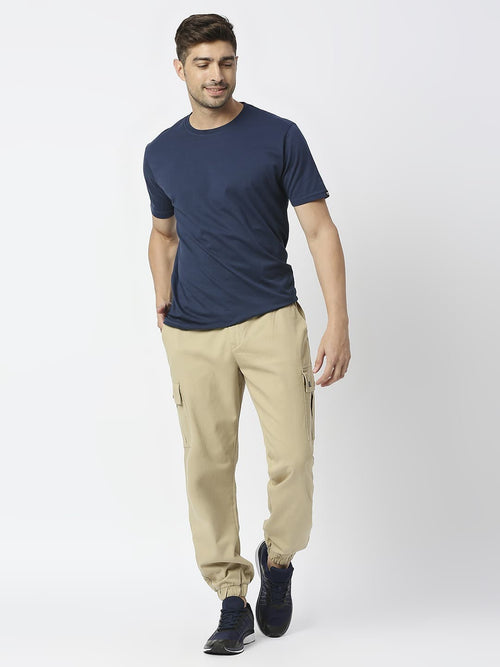 Thomas Scott Men Comfort Mid-Rise Easy Wash Cargo Trousers