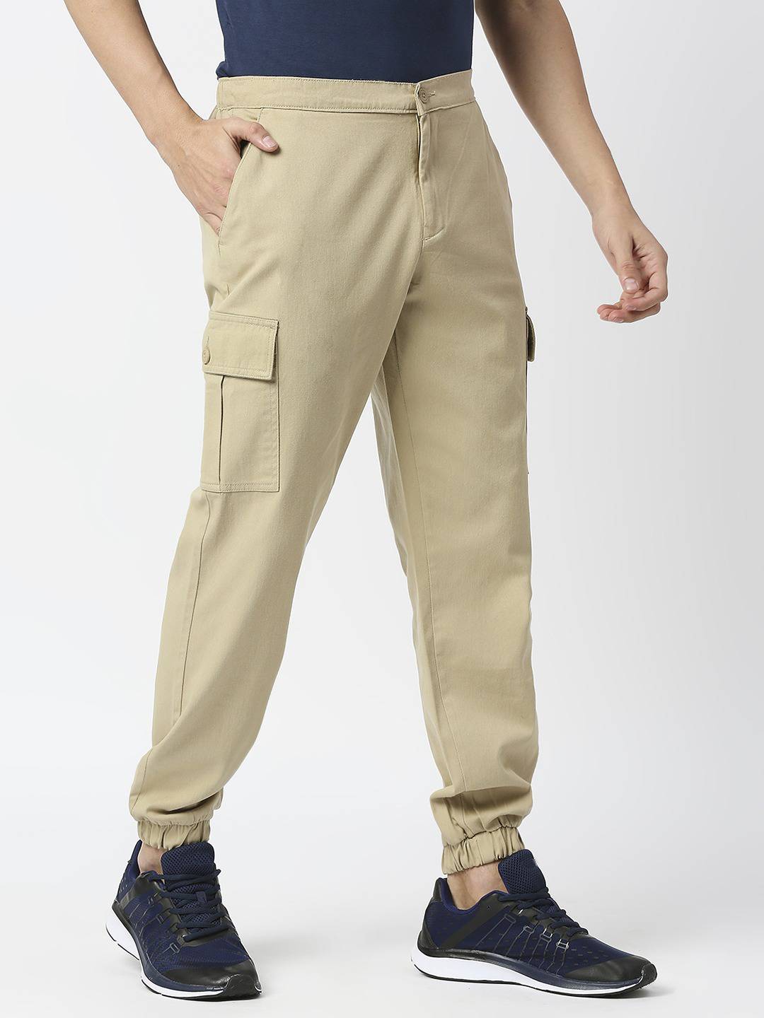 Thomas Scott Men Comfort Mid-Rise Easy Wash Cargo Trousers