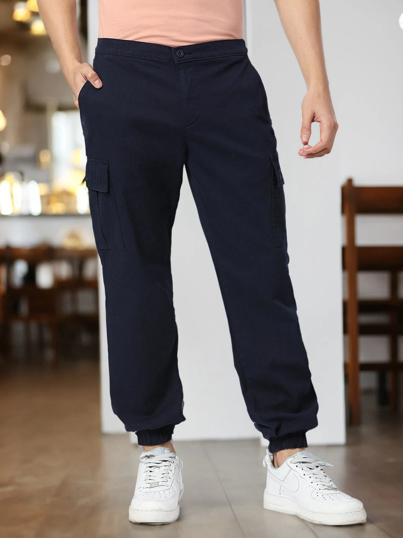Thomas Scott Men Comfort Mid-Rise Easy Wash Cargo Trousers