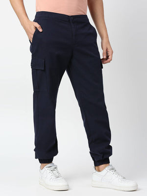 Thomas Scott Men Comfort Mid-Rise Easy Wash Cargo Trousers