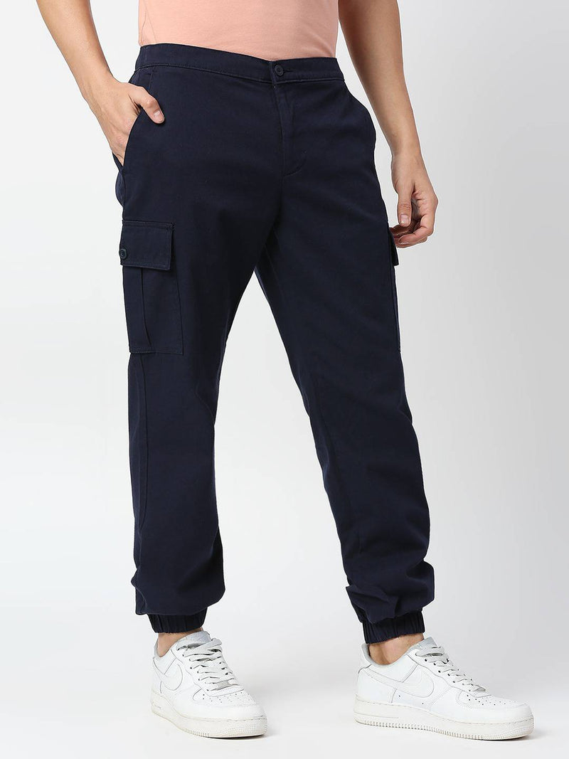 Thomas Scott Men Comfort Mid-Rise Easy Wash Cargo Trousers