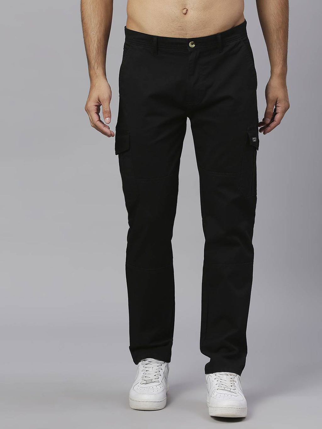 Thomas Scott Men Mid-Rise Smart Slim Fit Easy Wash Cargos Trousers