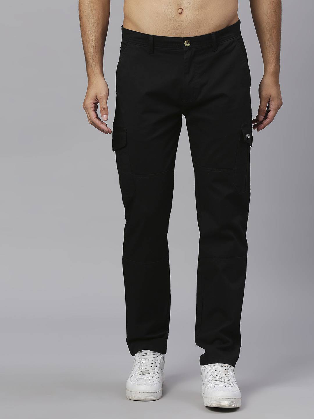 Thomas Scott Men Mid-Rise Smart Slim Fit Easy Wash Cargos Trousers