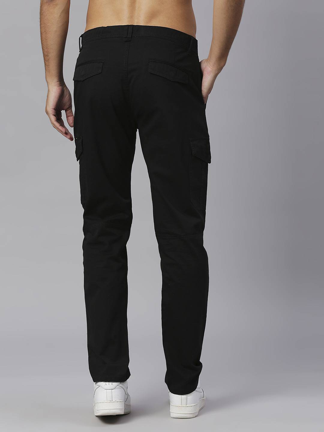 Thomas Scott Men Mid-Rise Smart Slim Fit Easy Wash Cargos Trousers