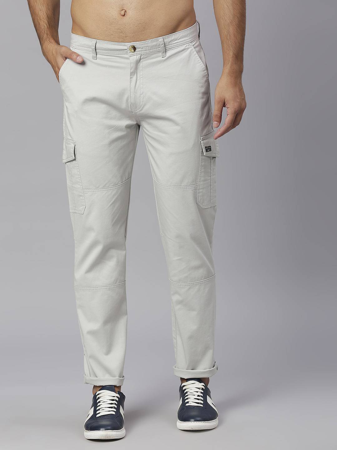Thomas Scott Men Smart Slim Fit Easy Wash Cargos Trousers