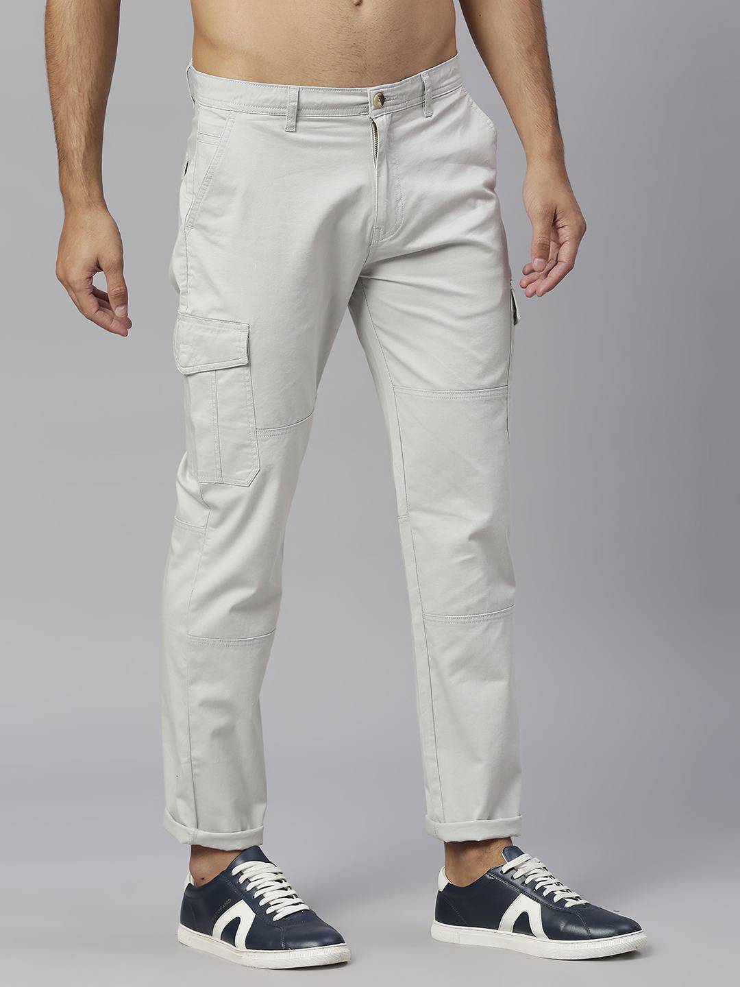 Thomas Scott Men Smart Slim Fit Easy Wash Cargos Trousers