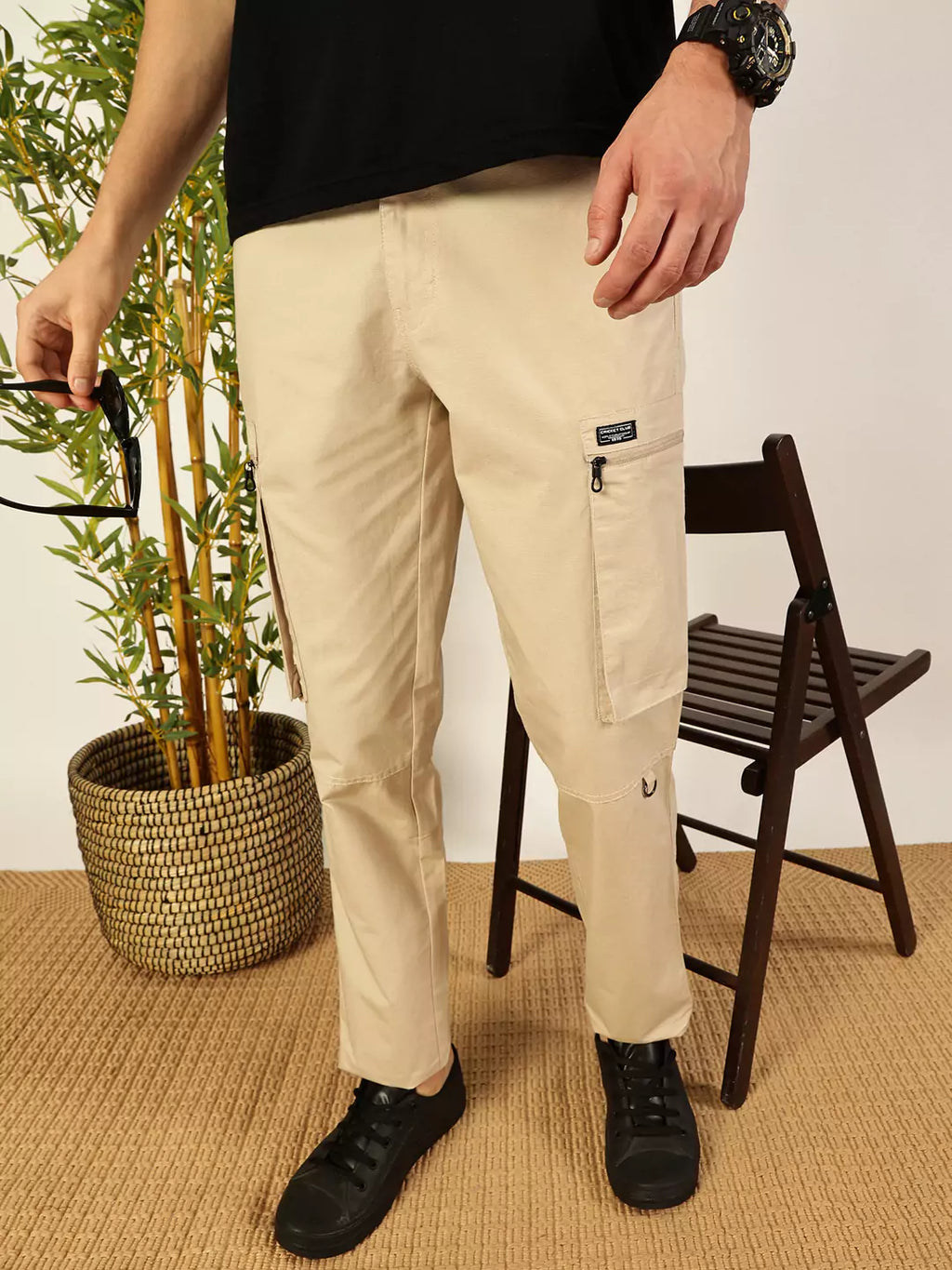 Thomas Scott Men Smart Easy Wash Cargo Trousers