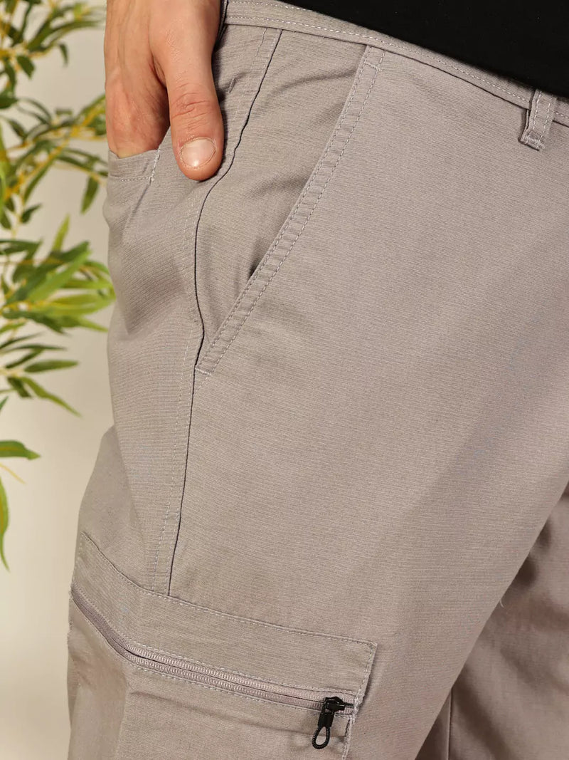 Thomas Scott Men Smart Easy Wash Mid-Rise Cotton Cargo Trousers