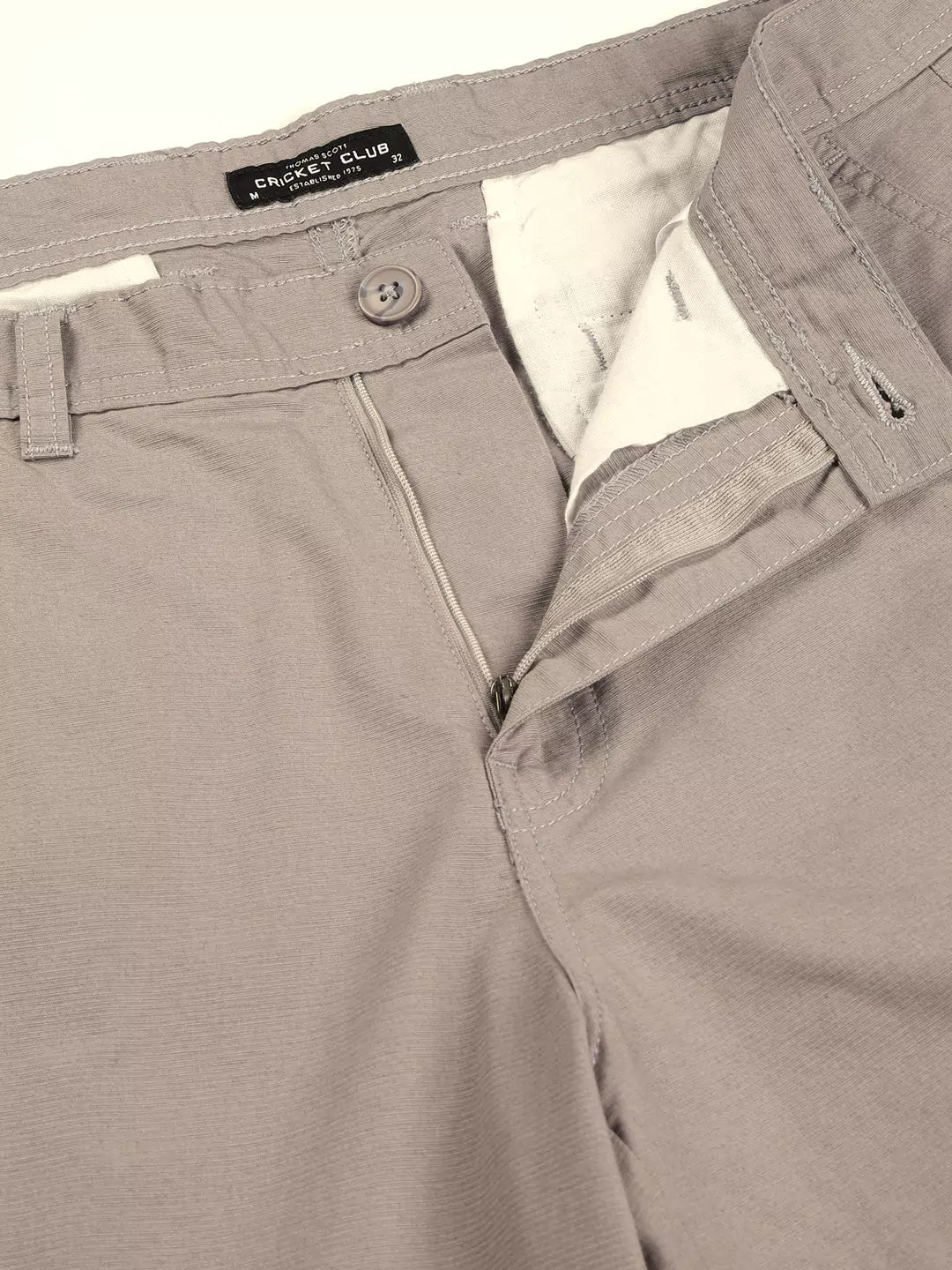 Thomas Scott Men Smart Easy Wash Mid-Rise Cotton Cargo Trousers