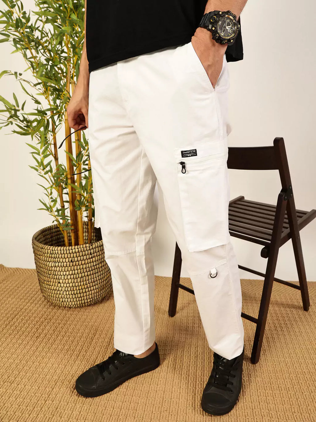 Thomas Scott Men Smart Easy Wash Cargo Trousers