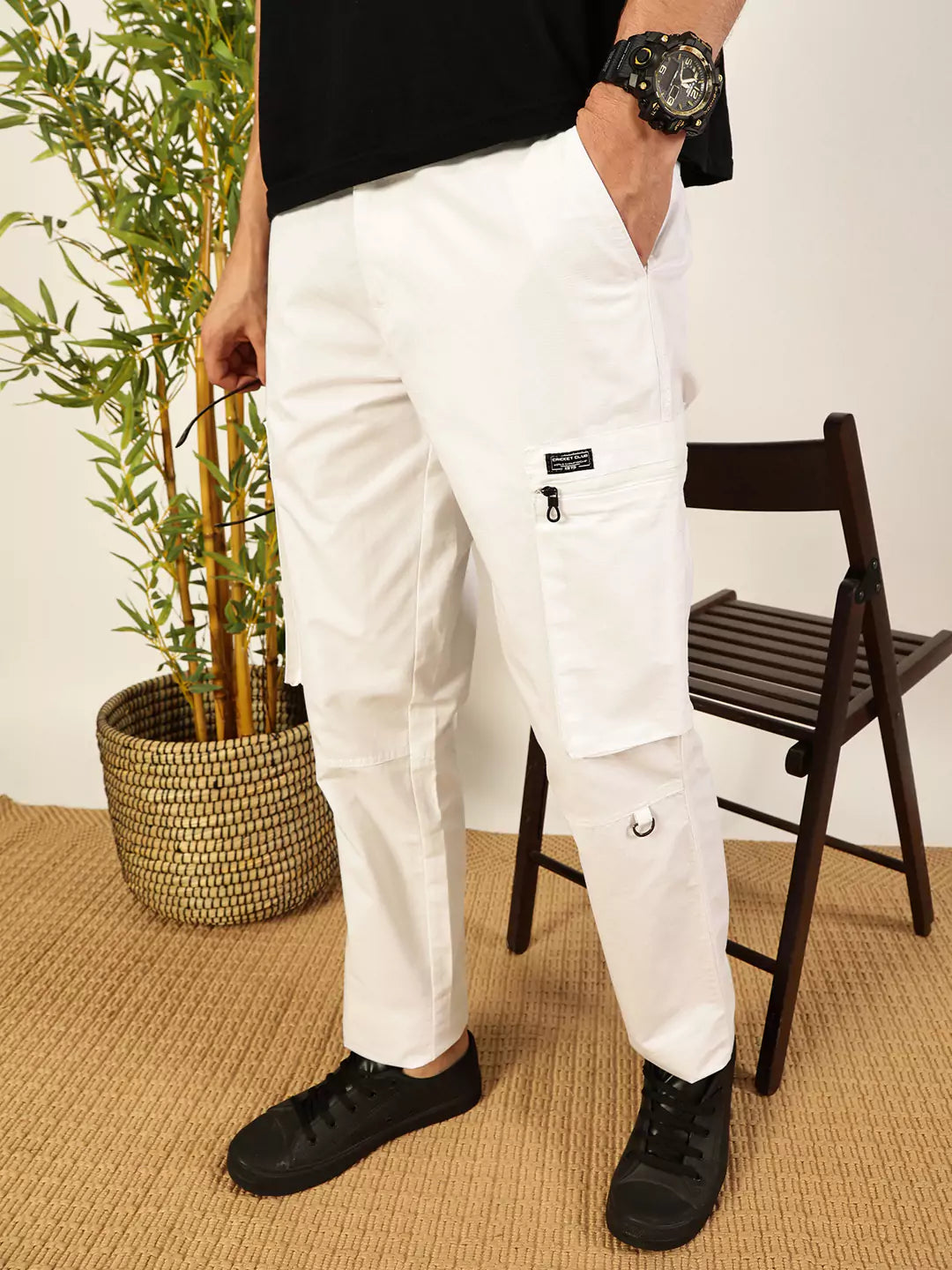 Thomas Scott Men Smart Easy Wash Cargo Trousers