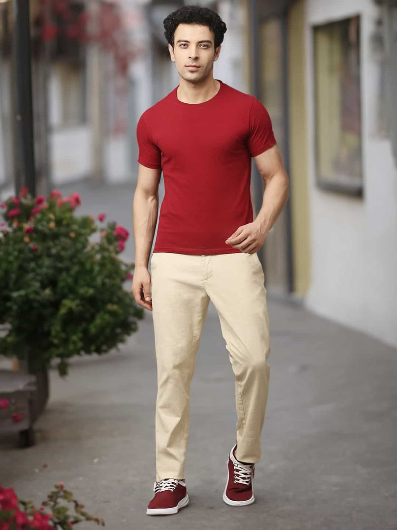 Thomas Scott Men Comfort Slim Fit Cotton Lycra Chinos