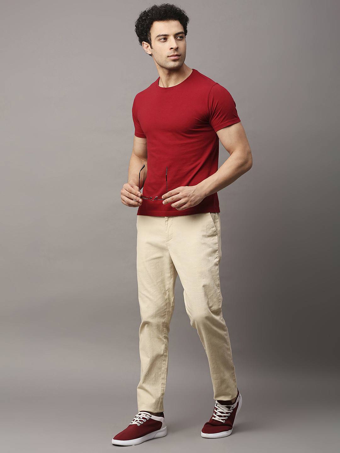 Thomas Scott Men Comfort Slim Fit Cotton Lycra Chinos