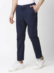 Blue Comfort Slim Fit Cotton Lycra Chinos Trouser For Men