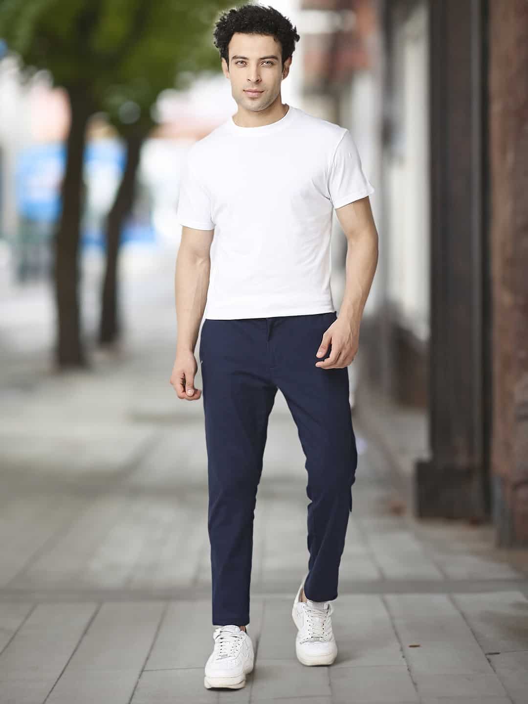 Thomas Scott Men Comfort Slim Fit Cotton Lycra Chinos