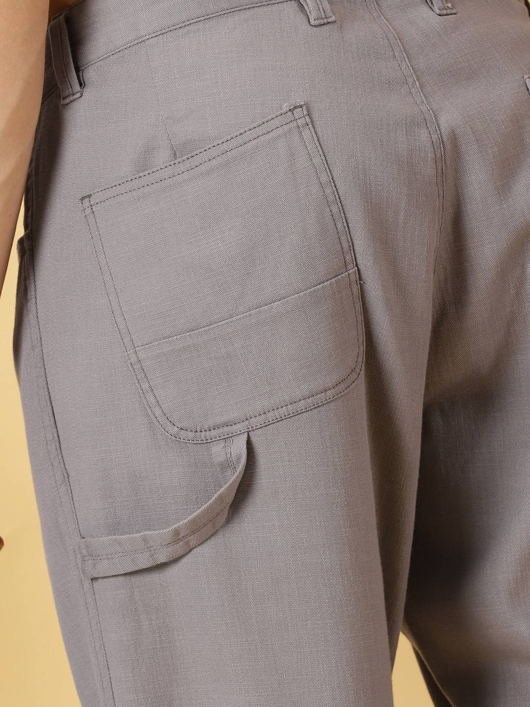 Thomas Scott Men Textured Urban Easy Wash Linen Cotton Chinos Trouser
