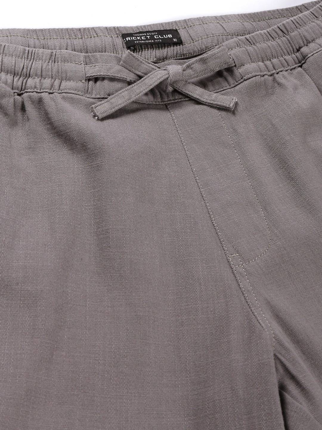 Thomas Scott Men Textured Urban Easy Wash Linen Cotton Chinos Trouser