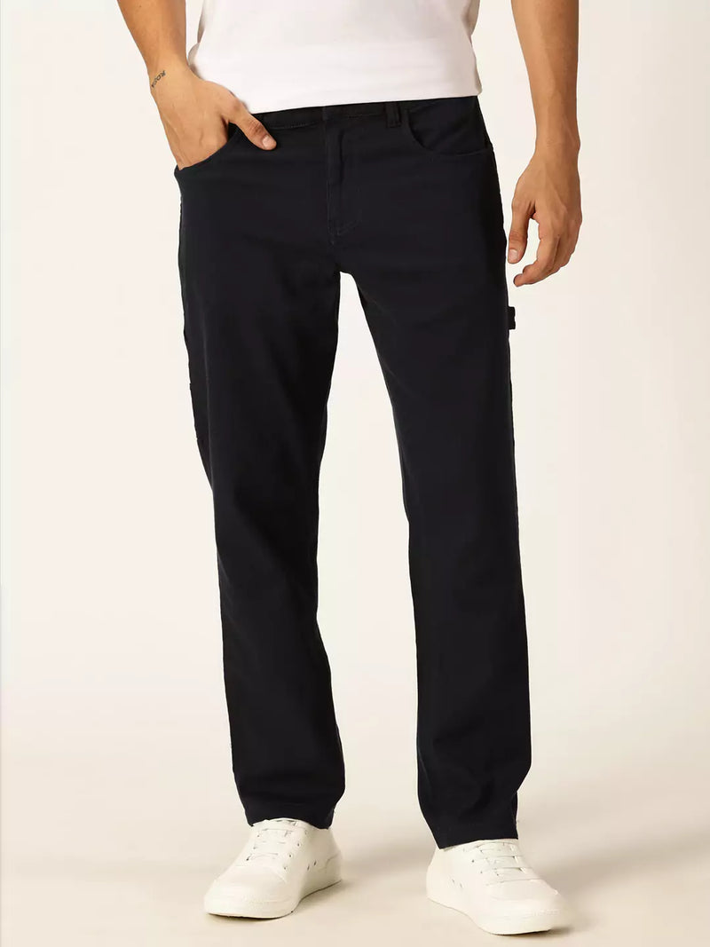 Thomas Scott Men Urban Regular Fit Mid-Rise Easy Wash Linen Chinos Trousers