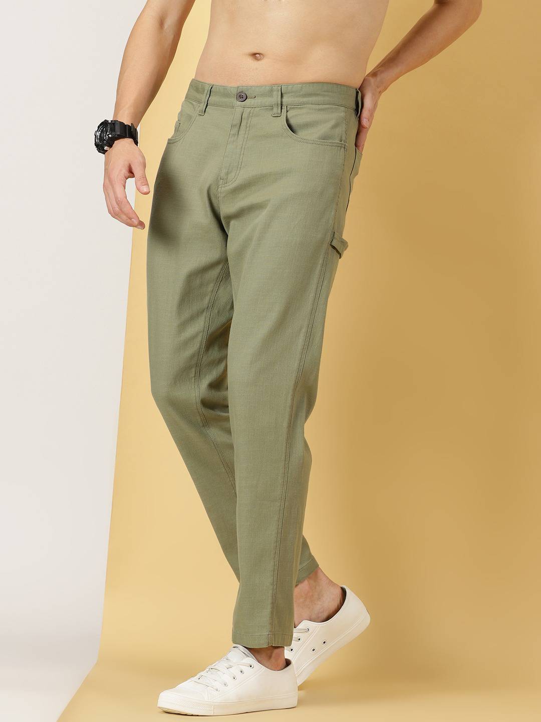 Thomas Scott Men Urban Easy Wash Linen Cotton Chinos Trouser