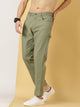 Olive Urban Easy Wash Linen Cotton Chinos Trouser For Men