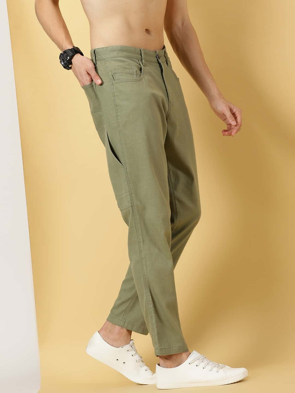 Thomas Scott Men Urban Easy Wash Linen Cotton Chinos Trouser