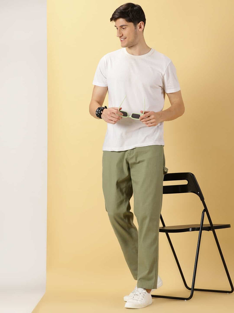 Thomas Scott Men Urban Easy Wash Linen Cotton Chinos Trouser