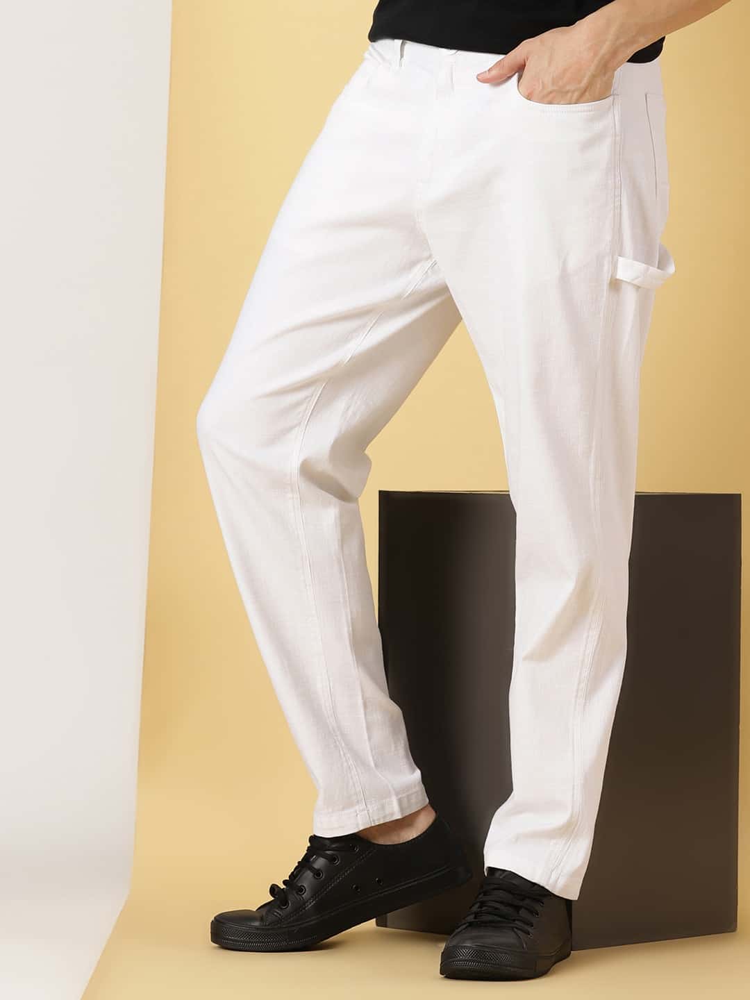 Thomas Scott Men Urban Easy Wash Linen Cotton Chinos Trouser