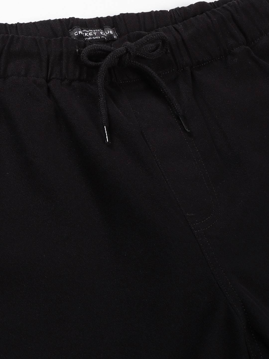Thomas Scott Men Parachute Loose Fit Mid Rise Pure Cotton Cargo-Style Trousers