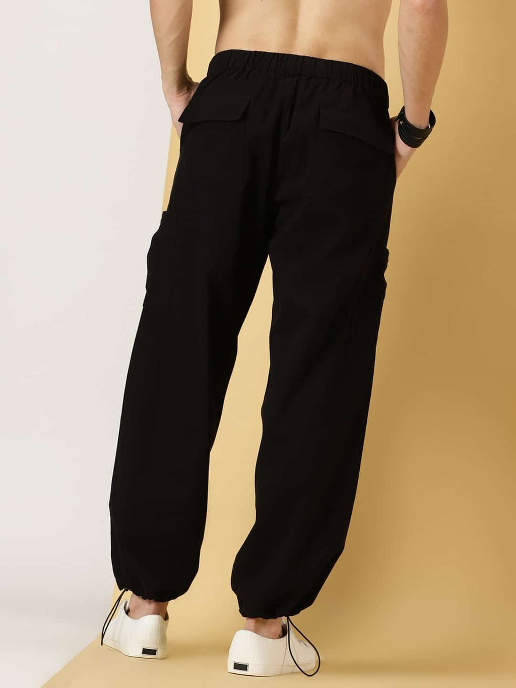 Thomas Scott Men Parachute Loose Fit Mid Rise Pure Cotton Cargo-Style Trousers