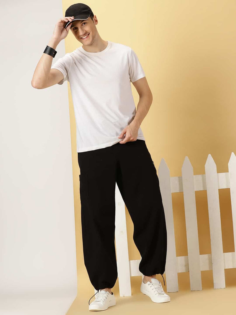 Thomas Scott Men Parachute Loose Fit Mid Rise Pure Cotton Cargo-Style Trousers
