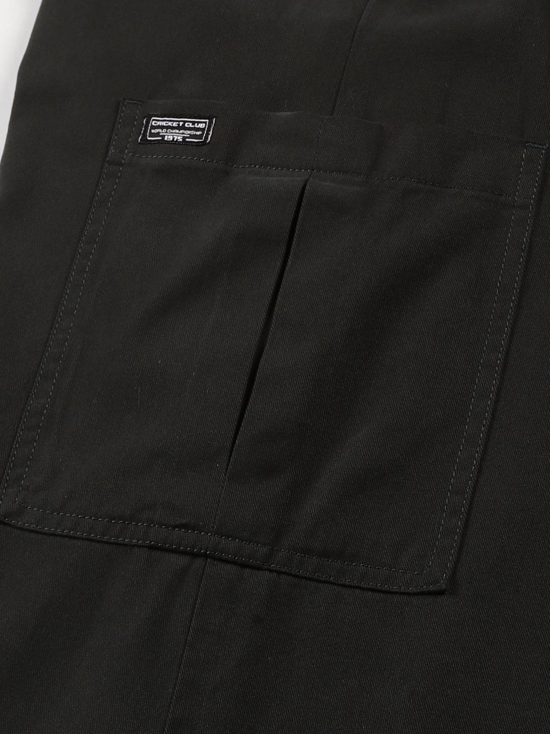 Thomas Scott Men Mid Rise Parachute Fit Pure Cotton Cargo Trousers