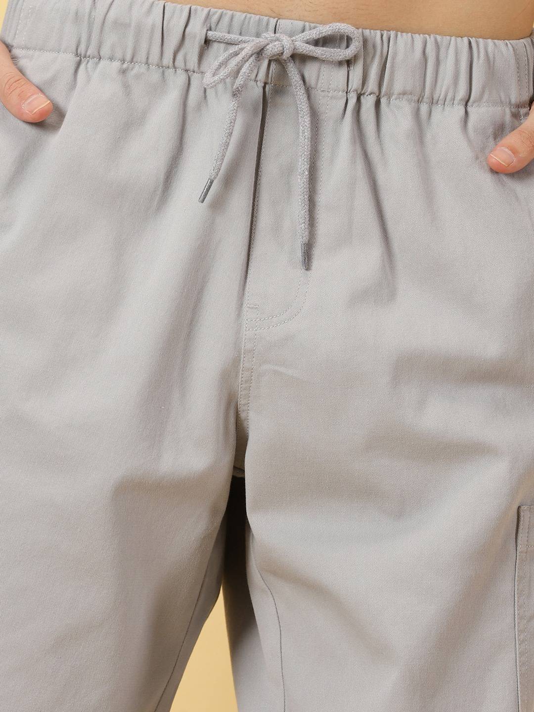 Thomas Scott Men Mid Rise Parachute Fit Pure Cotton Cargo Trousers