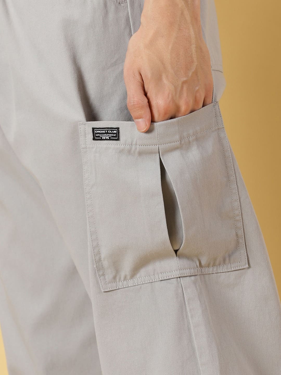 Thomas Scott Men Mid Rise Parachute Fit Pure Cotton Cargo Trousers